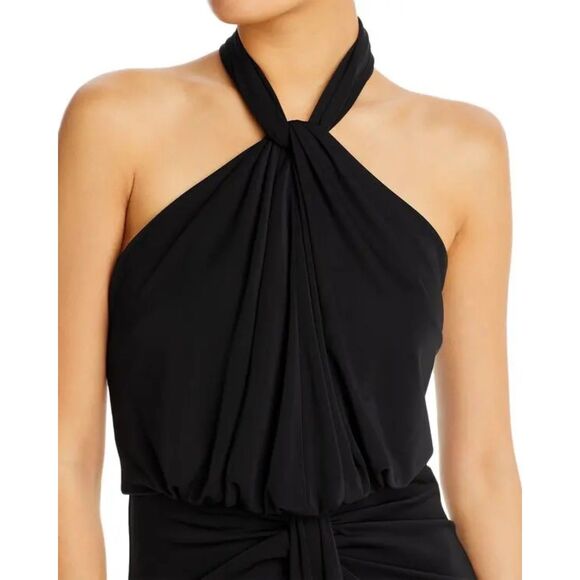 NWT Cinq a Sept Kaily Twist Halter Jersey Midi Dress in Black Size 6 - Picture 6 of 16